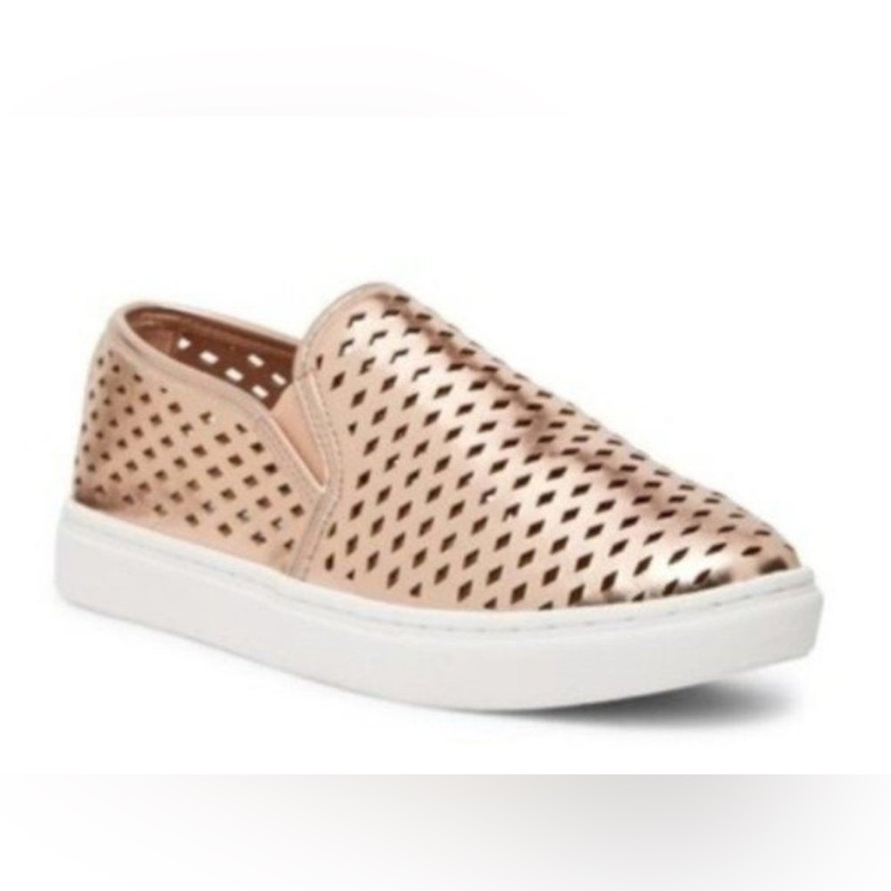Steve Madden Rose Gold Perforated Loafers